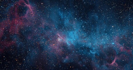 Naklejka premium View of universe with stars and amazing colorful and deep blue dark. High quality