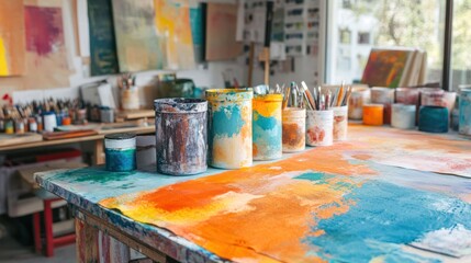 Vibrant Artist's Studio: A Colorful Canvas of Creativity