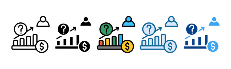 Demand Forecasting Icon Set Multiple Style Collection