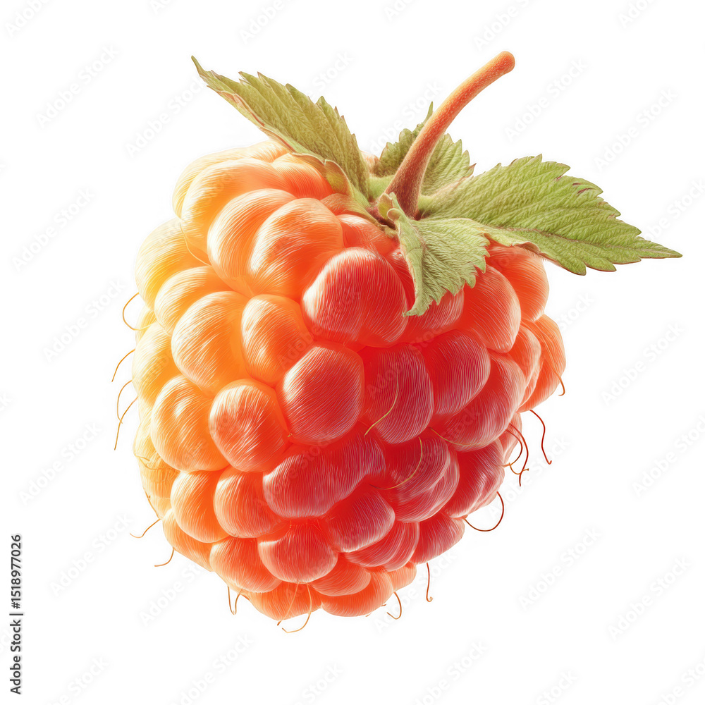Poster single raspberry isolated on transparent background