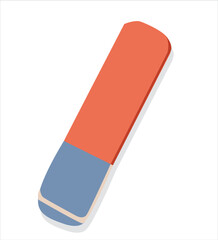 Red Blue Eraser Vector. blue and red eraser