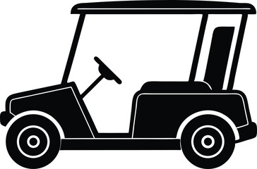 golf car silhouette vector illustration