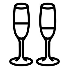 champagne glass Line Icon