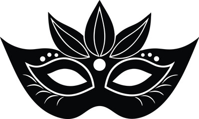 carnival mask silhouette vector icon