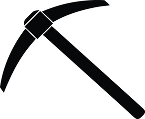 pickaxe mining silhouette vector illustration