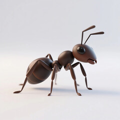 3d ant on white background for assets