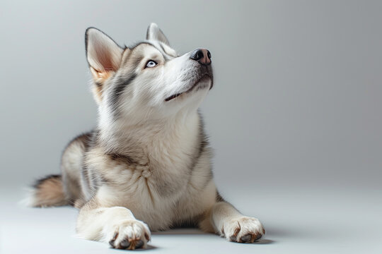 Fluppy Siberian Husky Sitting Adorable