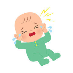 Crying baby because of pain or hunger clip art