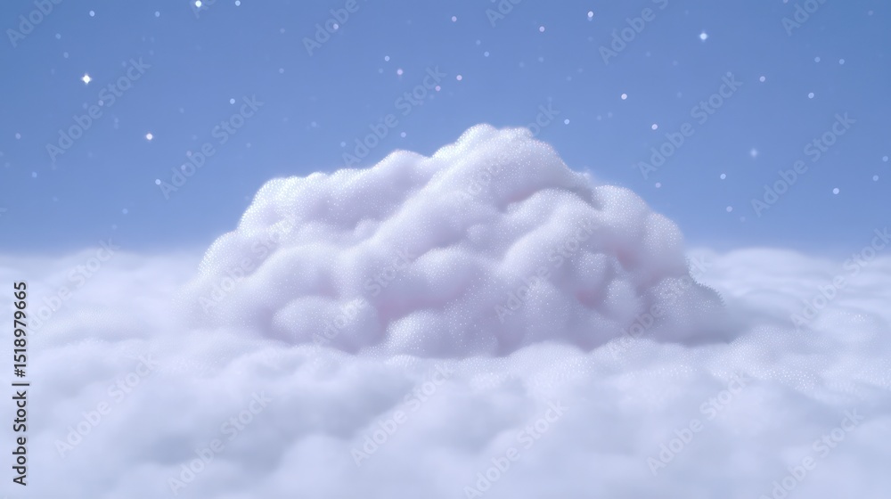 Poster dreamy fluffy cloudscape soft white 3d render background texture