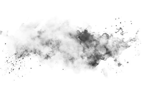 Abstract grayscale map-like form with varied density and texture, suggesting a landmass or cloud formation