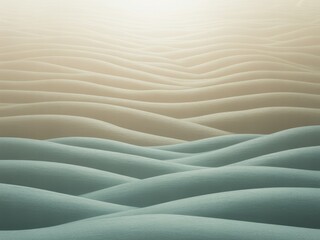 Obraz premium Abstract beige and teal rolling hills landscape