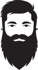 Anchor beard silhouette vector design hipster man