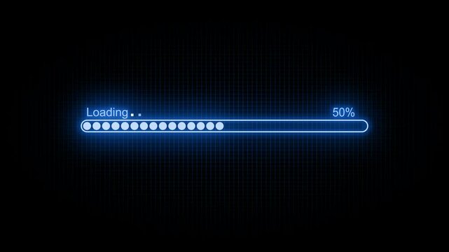 Digital Smooth Glowing Line Loading Animation for Technology UI Design