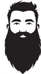 Anchor beard silhouette vector design hipster man