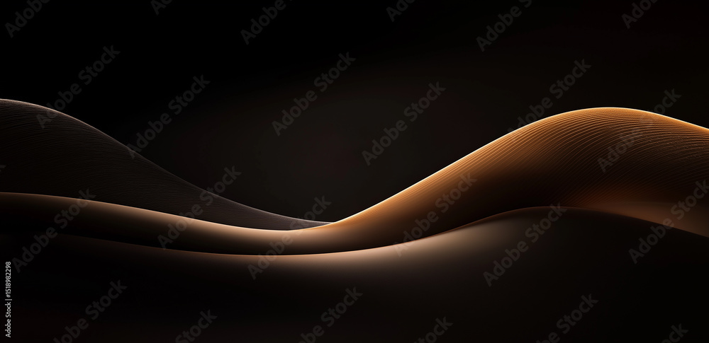 Aufkleber this picture shows a smooth brown curve that appears elegant and mysterious against a black backgrou