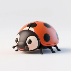 Obraz premium 3d ladybug on white screen for assets