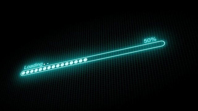 Digital Smooth Glowing Line Loading Animation for Technology UI Design