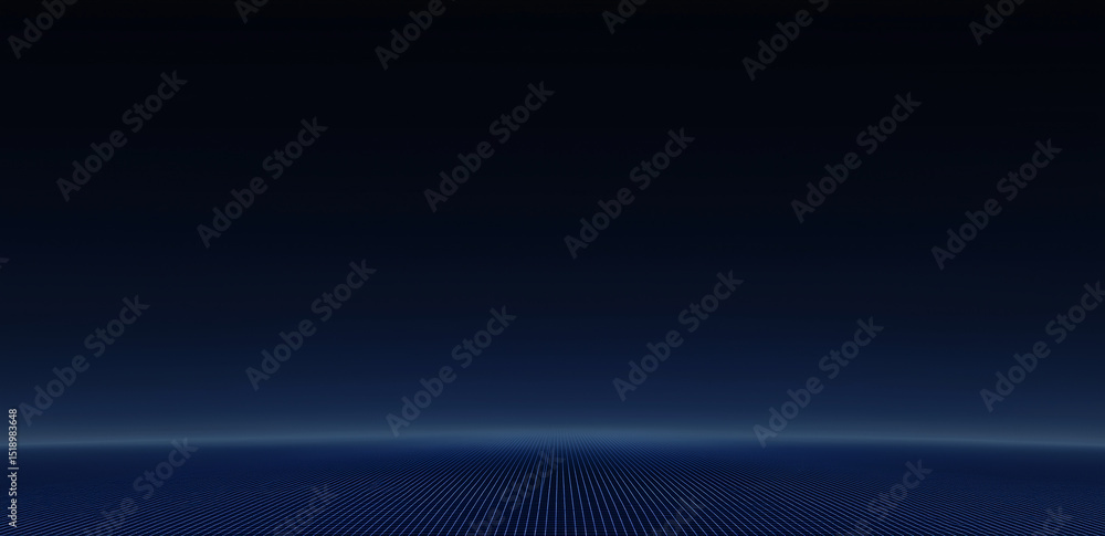 Poster this picture shows a horizontal blue light line spanning across a deep black background, creating a 