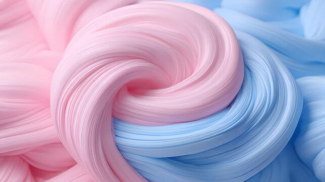 with cotton-candy like texture in pastel colors and gentle swirling patterns
