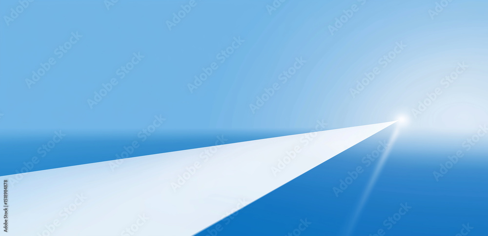 Poster this picture shows a simple geometric figure with blue and white triangles intersecting, creating a 