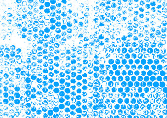 水玉 ドット 六角形 青　背景 テクスチャ イラスト