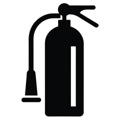 Black Fire Extinguisher Icon Safety Equipment, Emergency Response, and Prevention Measures