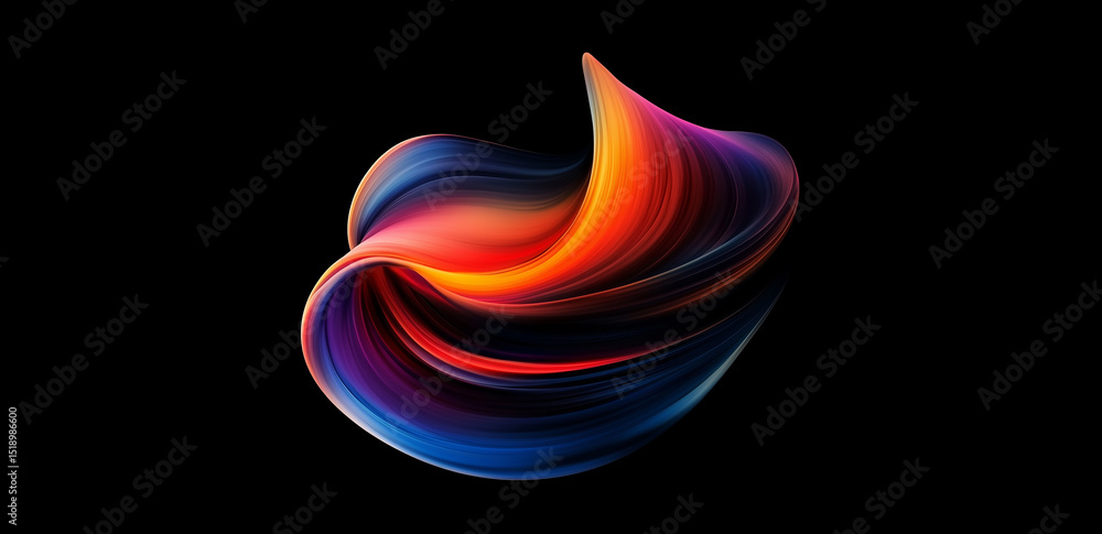 Poster multicolored swirl circle vector abstract background
