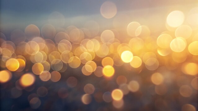 Beautiful abstract bokeh background of warm golden lights and soft blurry glow