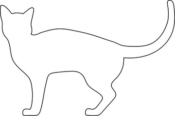 Cute Cat Outline Shape Illustration