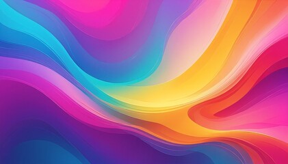 Obraz premium A vibrant abstract background featuring flowing, wavy lines in a spectrum of colors, creating a dynamic and energetic visual effect.