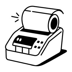 A drawing style icon of label printer
