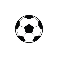 Simple Black and White Illustration of a Classic Soccer Ball Design Icon Style