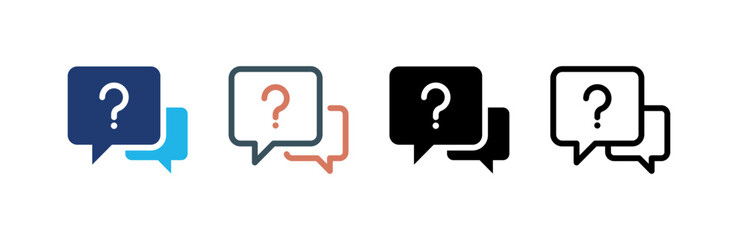 Help icon set multiple style collection