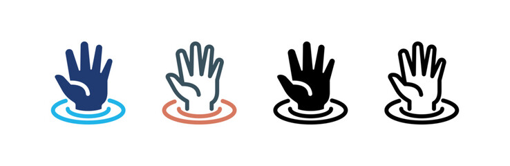 Hand icon set multiple style collection