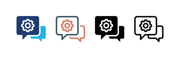 Chat icon set multiple style collection