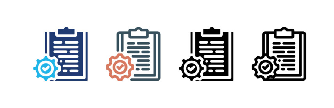 Clipboard icon set multiple style collection