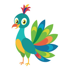 Obraz premium Colorful peacock illustration for banner or advertisement