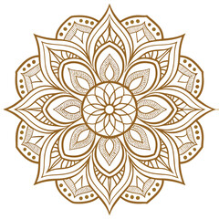 Highly detailed symmetrical golden mandala vector design