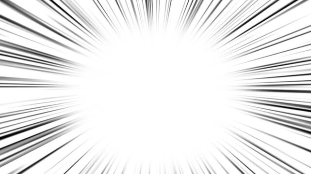 漫画素材にモノクロでシンプルな集中線	