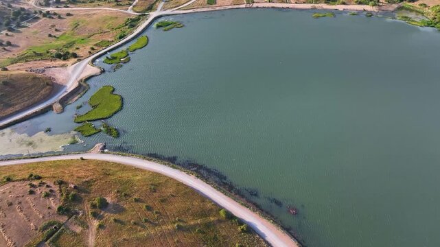 The lake's modesty and beauty were captured using drones 