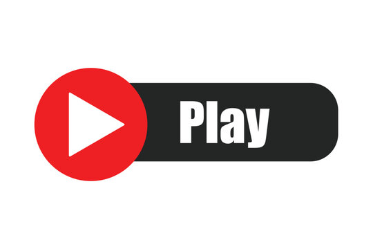 Play button icon with red triangle and black label