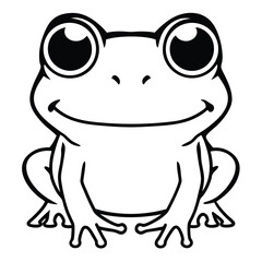 Obraz premium Cartoon forest toad illustration for banner or advertisement