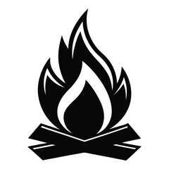 Single campfire icon flat design clean style