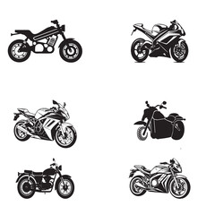 vector set of motorcycle