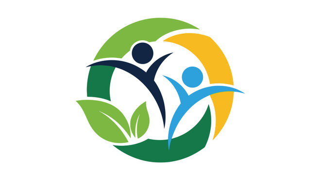 Abstract Logo Depicting People and Natures Harmony