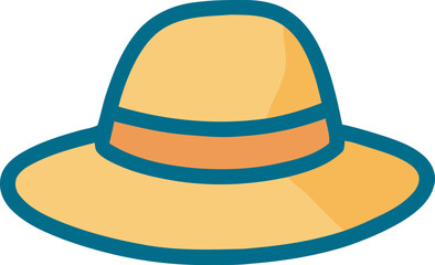 Stylish Sun Hat Illustration Perfect for Summer Designs