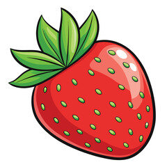 Obraz premium Single strawberry clipart on white background