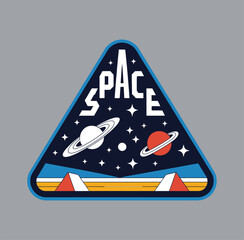 Set of space and astronaut , patches, emblems, badges and labels.