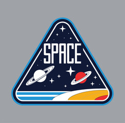 Set of space and astronaut , patches, emblems, badges and labels.