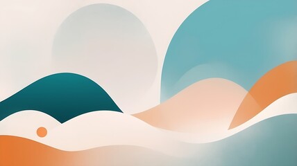 Minimal Abstract Pastel Wave Background with Blue and Peach Curves – Soft Gradient Backdrop for Modern Design and Web Templates